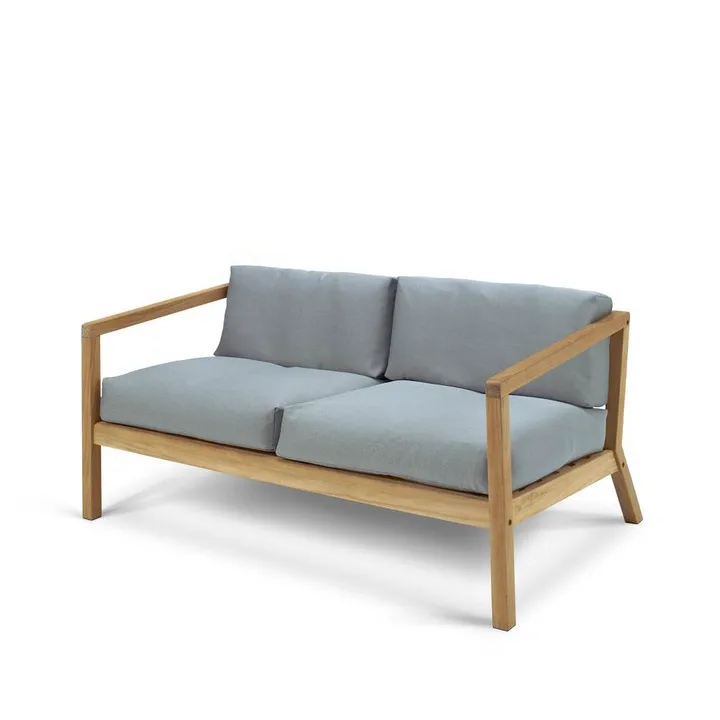 Virkelyst soffa 2-sits teak - Tyg outdoor textile ash - Fritz Hansen