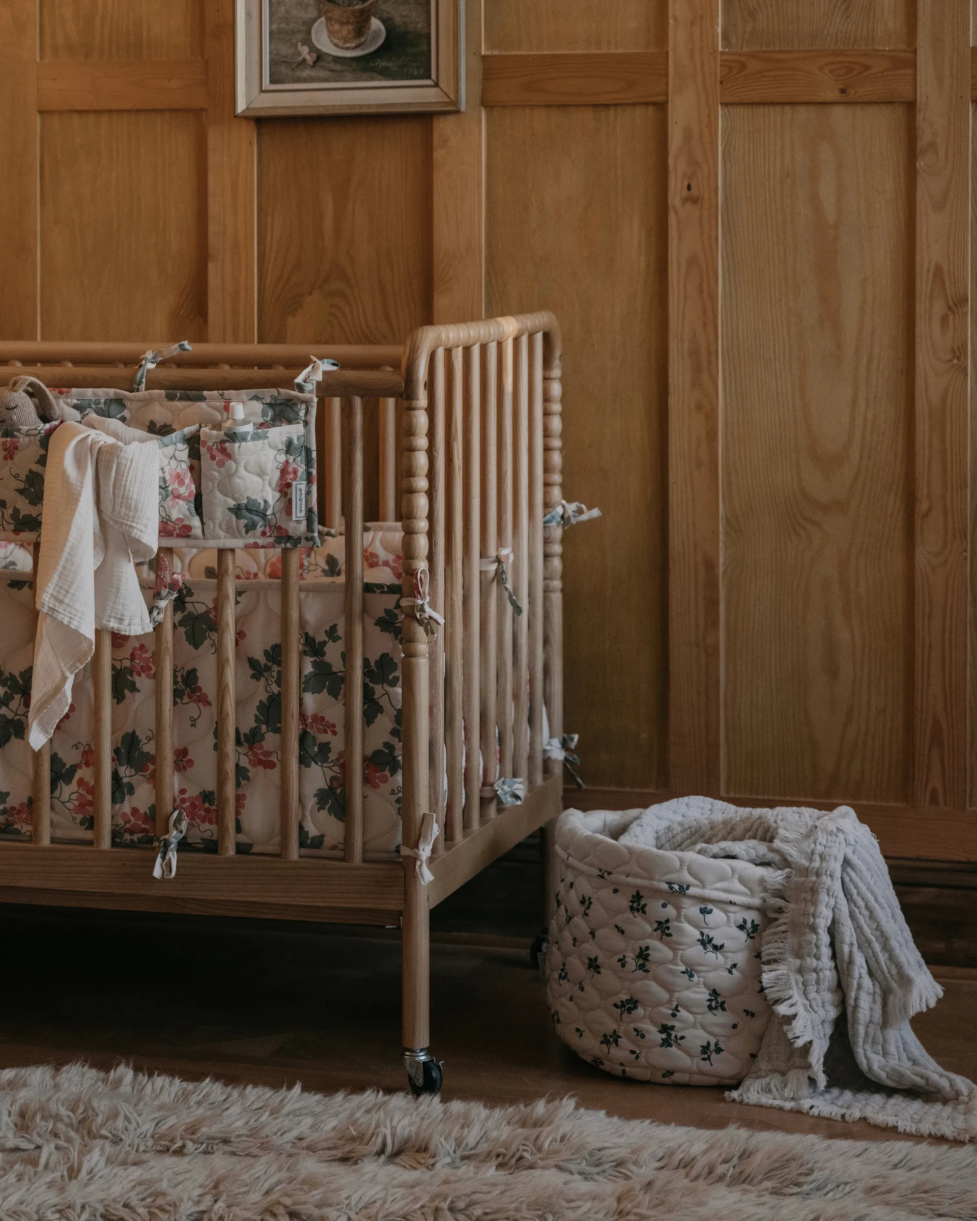 Blueberry Satin quiltad korg 2 delar, 20xØ20 cm + 30xØ30 cm Garbo&Friends