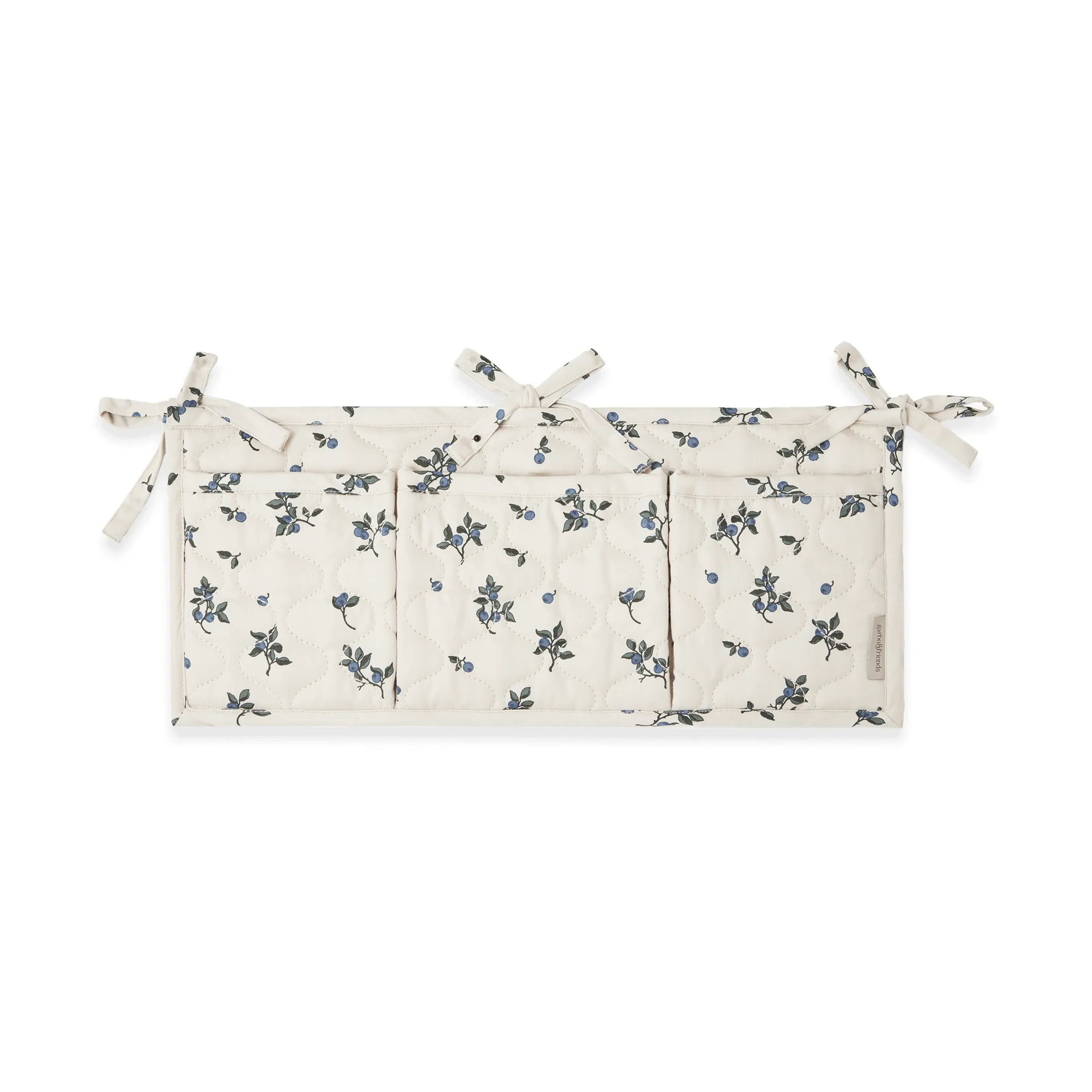 Blueberry satin quiltad sängficka, 18x43 cm Garbo&Friends