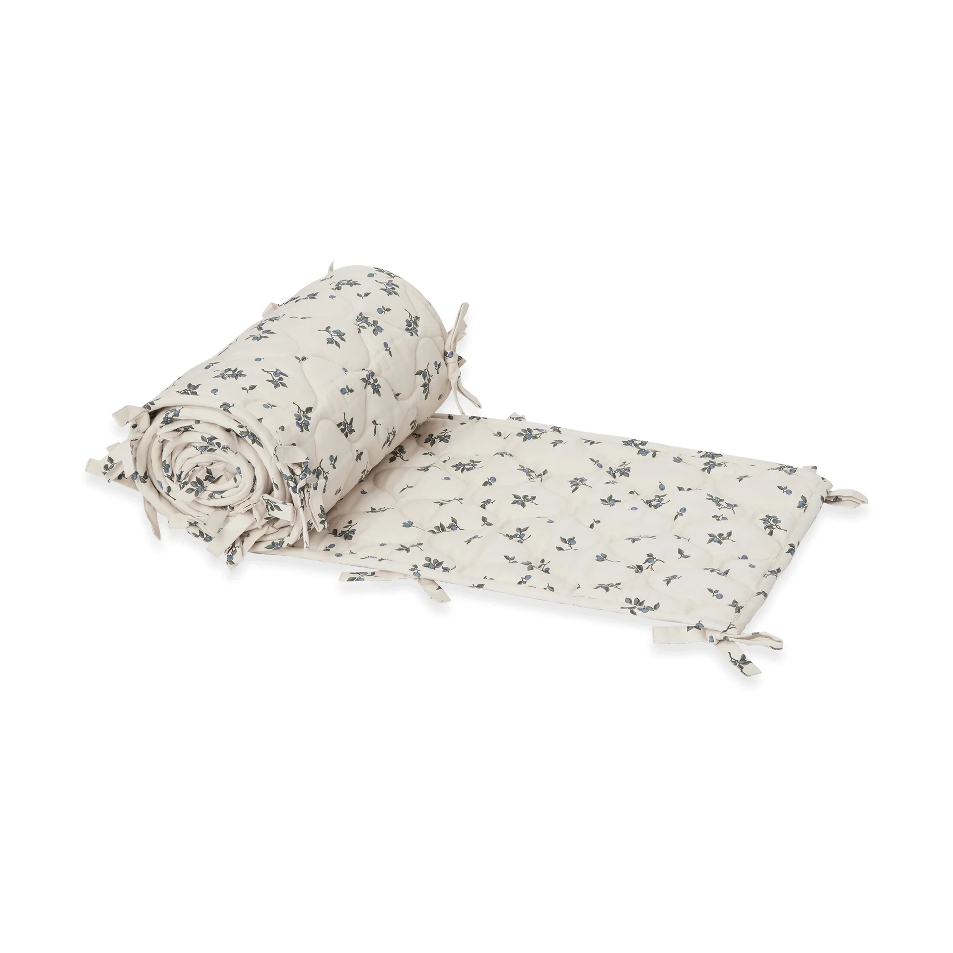 Blueberry satin quiltad spjälsängsskydd, 30x360 cm Garbo&Friends