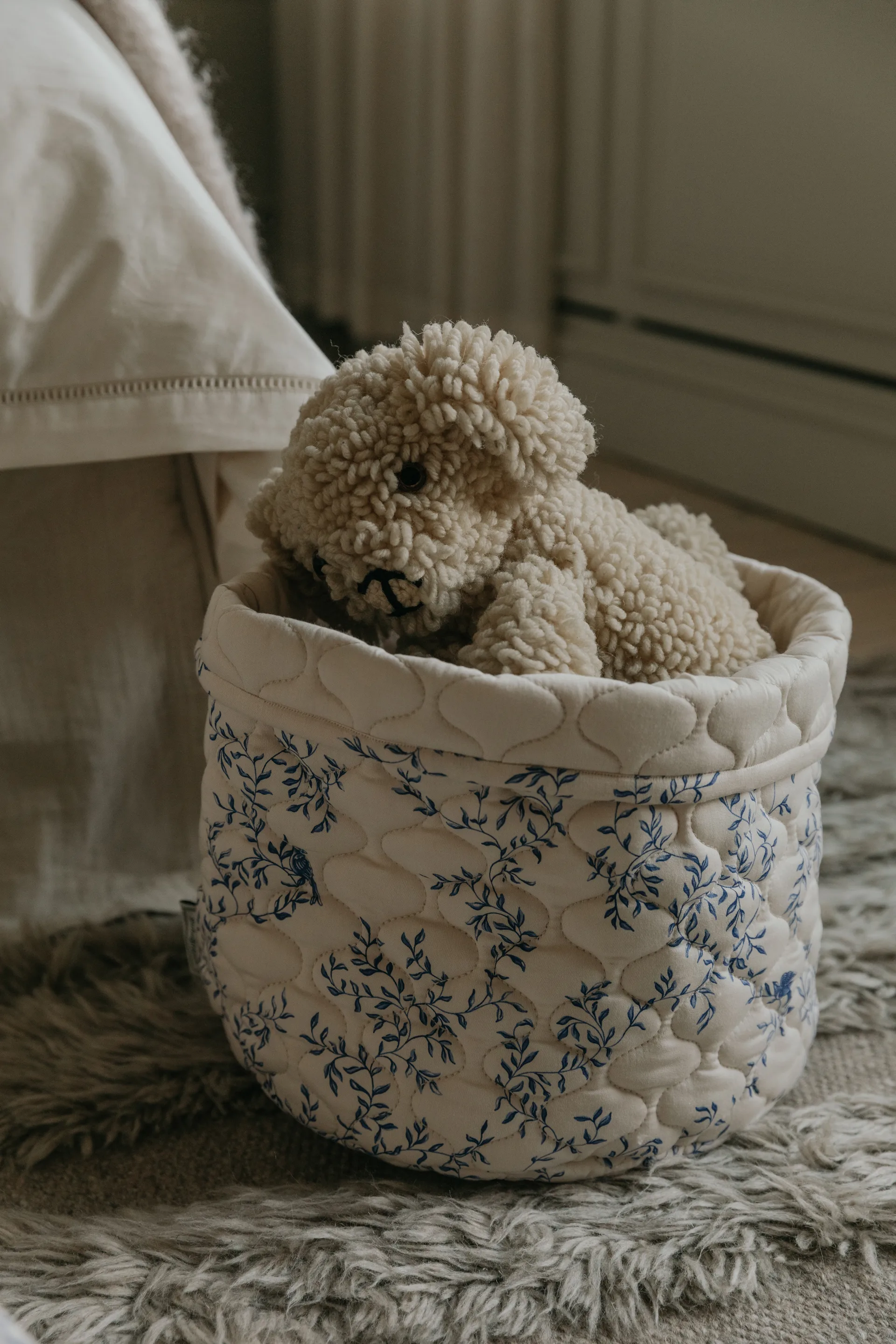 Jardim Satin quiltad korg 2 delar, 20xØ20 cm + 30xØ30 cm Garbo&Friends