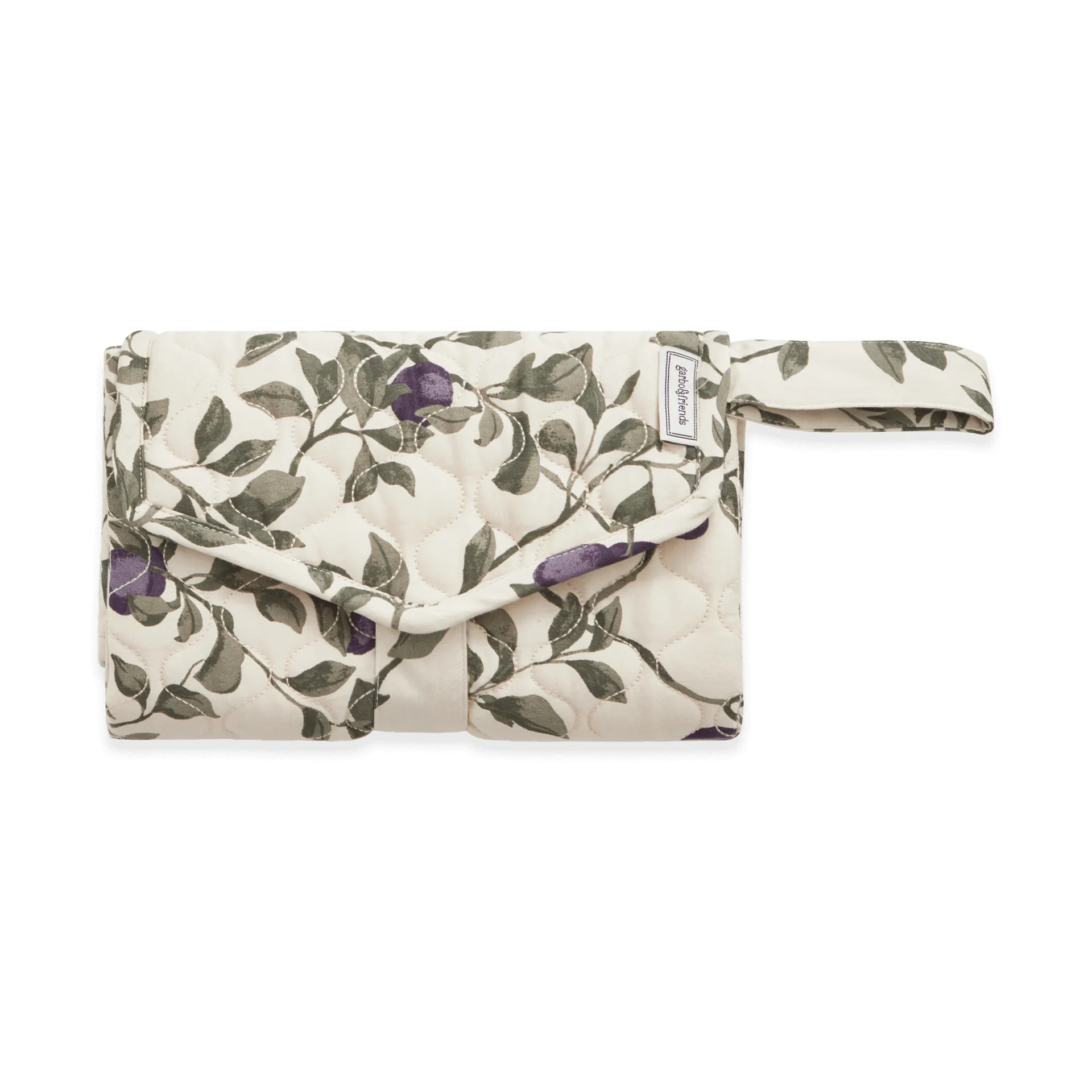 Plum satin quiltad change to go, partabel skötbädd, 46x80 cm Garbo&Friends