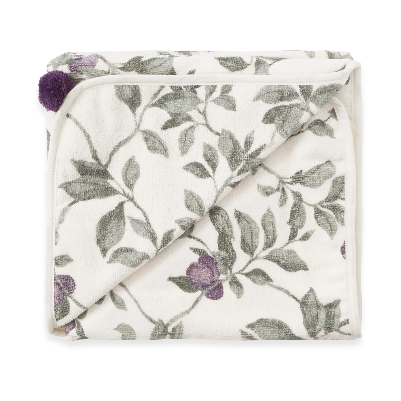 Plum terry handduk med huva, 80x80 cm Garbo&Friends