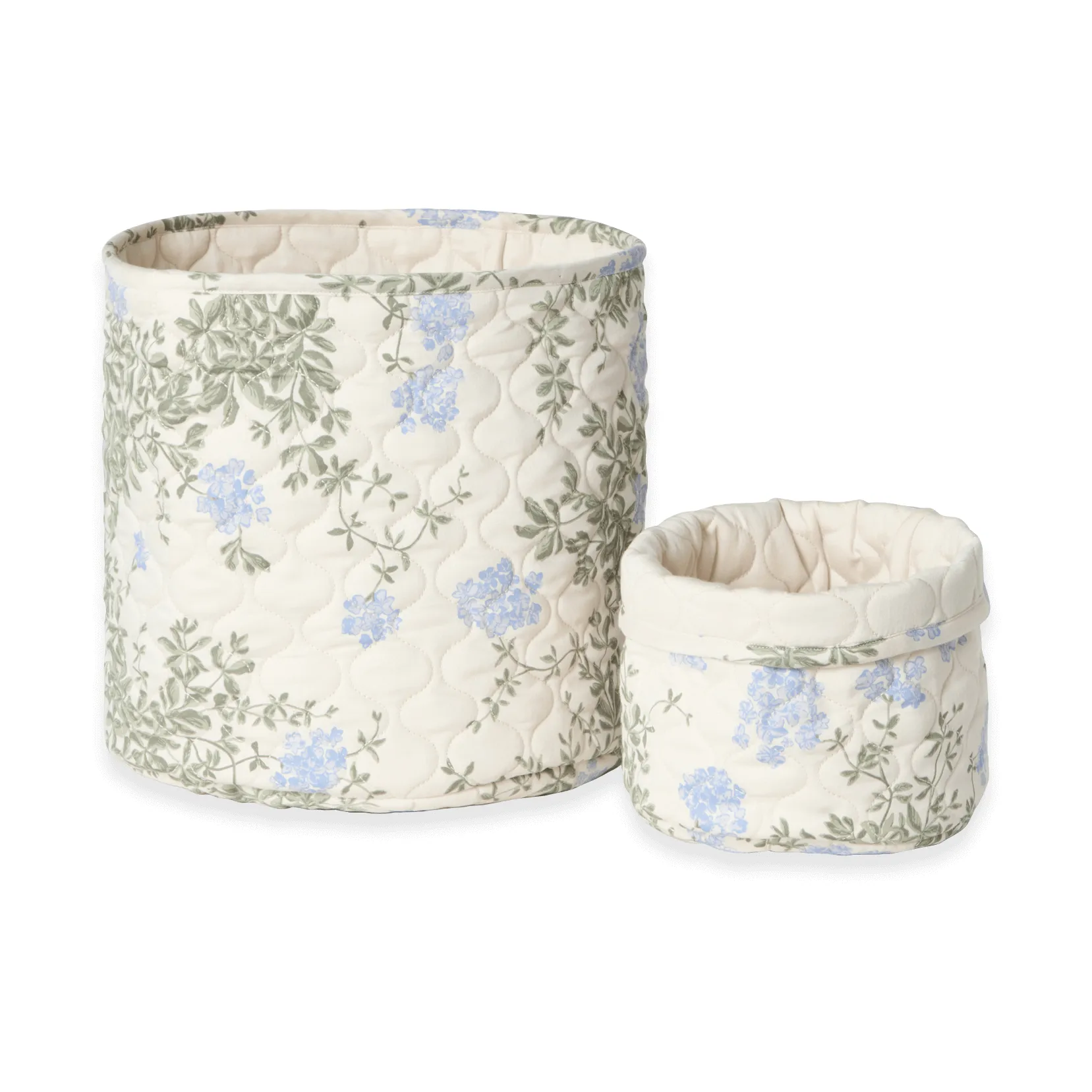 Plumbago Satin quiltad korg 2 delar, 20xØ20 cm + 30xØ30 cm Garbo&Friends