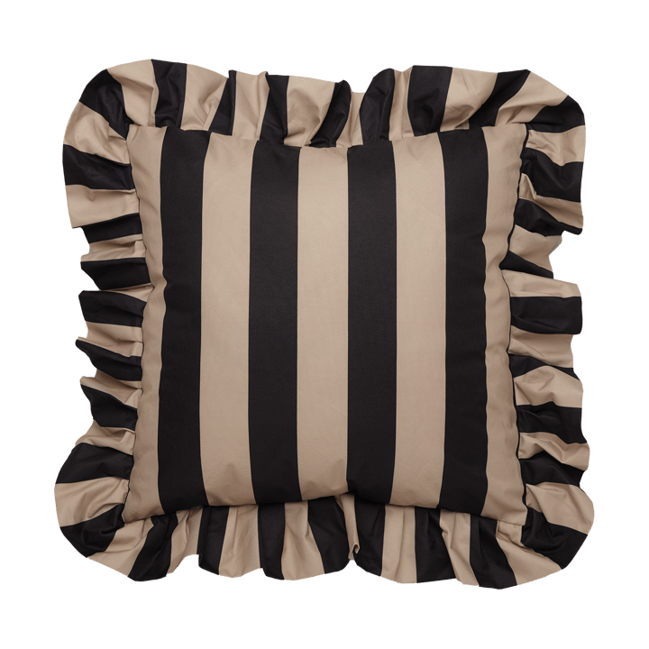 Garden Glory Outdoor kudde med volang 45x45 cm, Black-beige Garden Glory