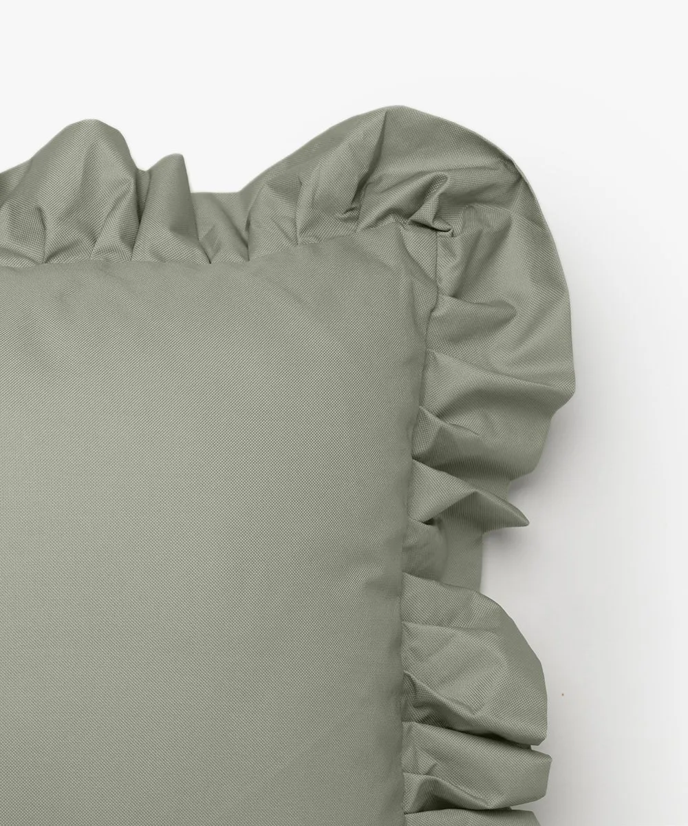 Garden Glory Outdoor kudde med volang 45x45 cm, Green Garden Glory