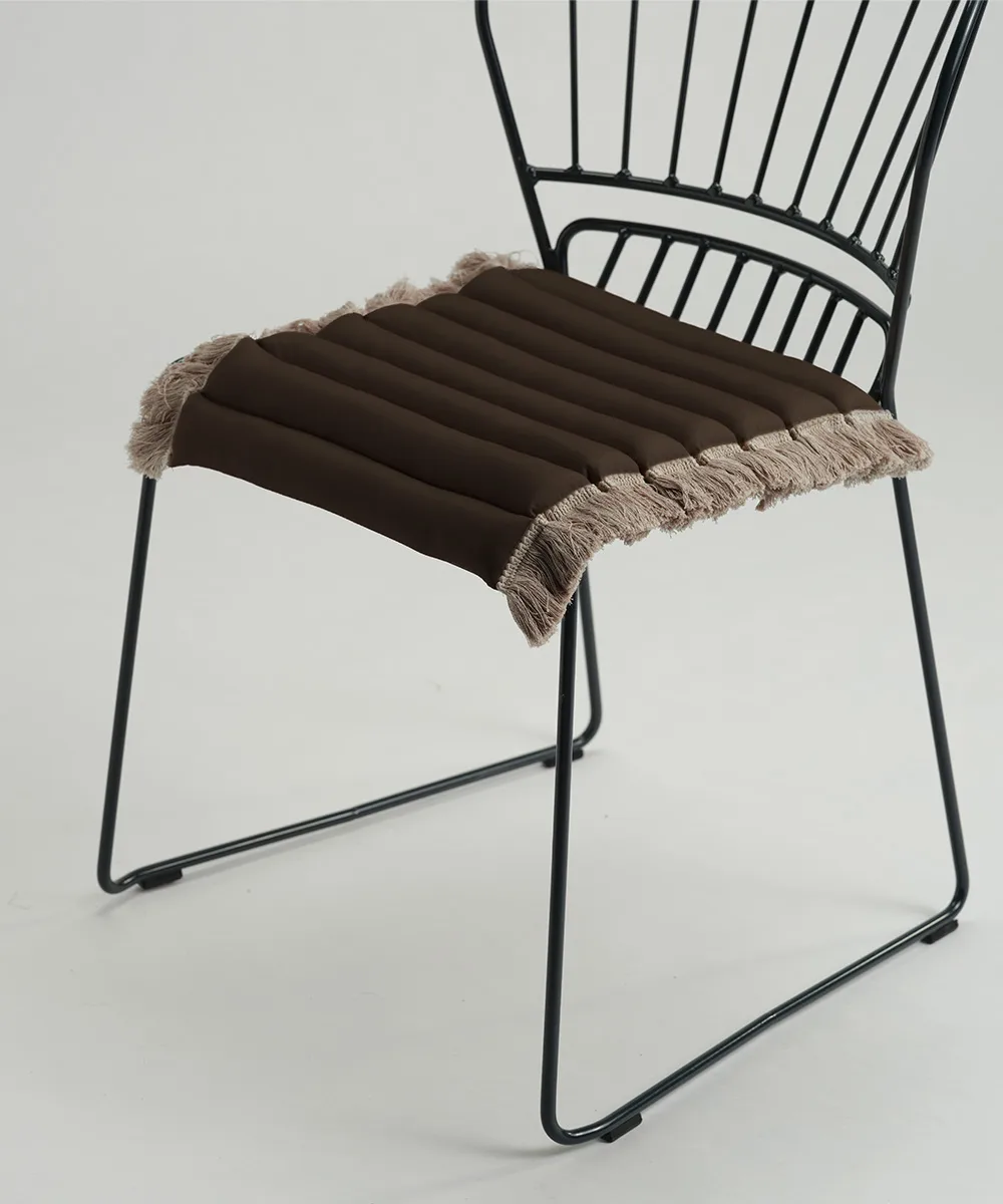 Garden Glory sittdyna med fransar, Beige, beige frans, 38x40 cm Garden Glory