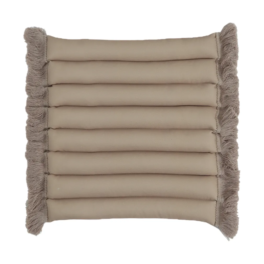 Garden Glory sittdyna med fransar, Beige, beige frans, 38x40 cm Garden Glory