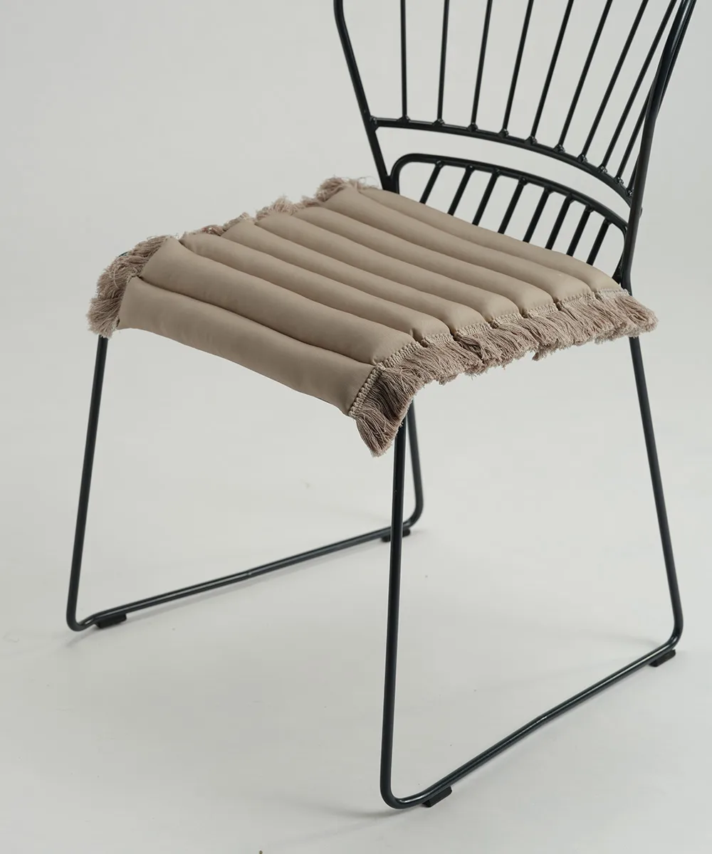 Garden Glory sittdyna med fransar, Beige, beige frans, 38x40 cm Garden Glory