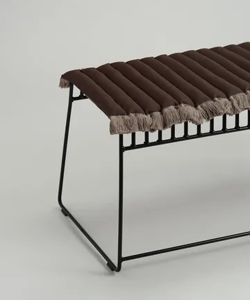 Garden Glory sittdyna med fransar - Brun, beige frans, 38x120 cm - Garden Glory