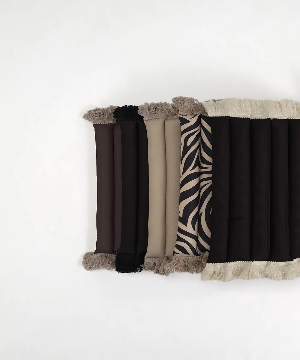 Garden Glory sittdyna med fransar, Brun, beige frans, 38x120 cm Garden Glory