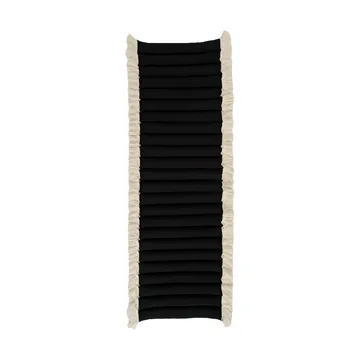 Garden Glory sittdyna med fransar - Svart, offwhite frans, 38x120 cm - Garden Glory