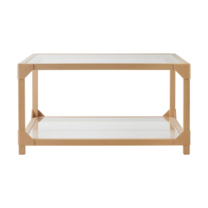 Bleck Soffbord 75x75 cm glas, Bok-natural Gärsnäs
