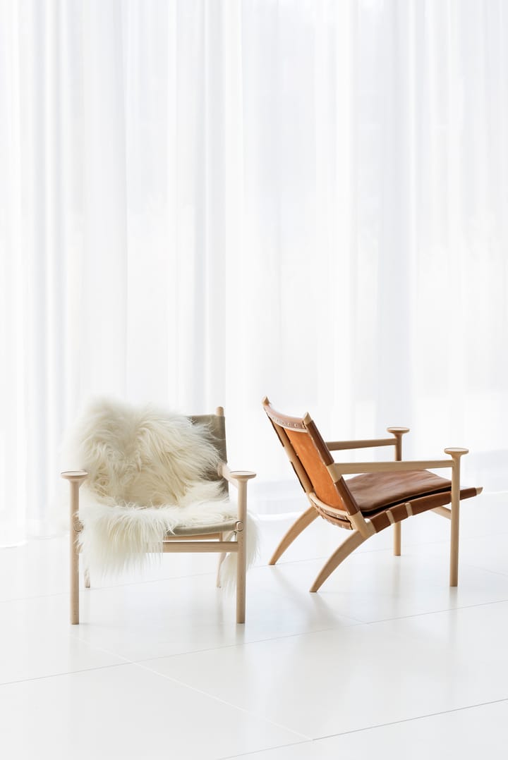 Hedwig fåtölj, Bok-white-tärnsjö läder cognac Gärsnäs