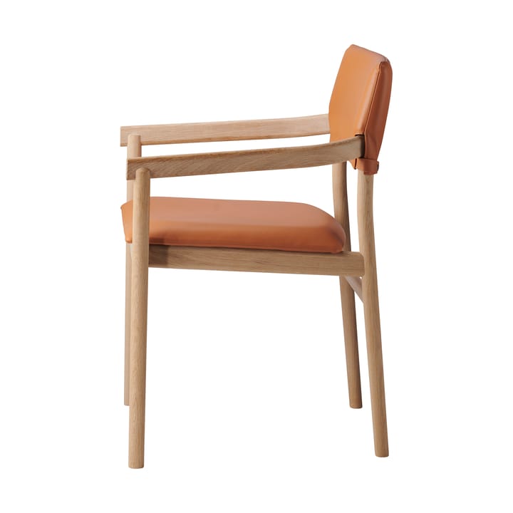 Vyn karmstol klädd rygg och sits, Monocoat natural-Elmosoft 43283 Gärsnäs