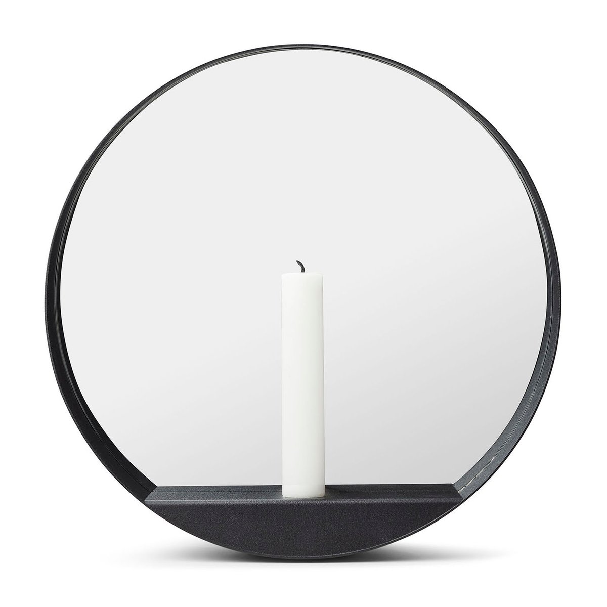 Gejst Glim spegel/ljusstake o28 cm Svart | Skandinavisk Design | Runda speglar | Svart