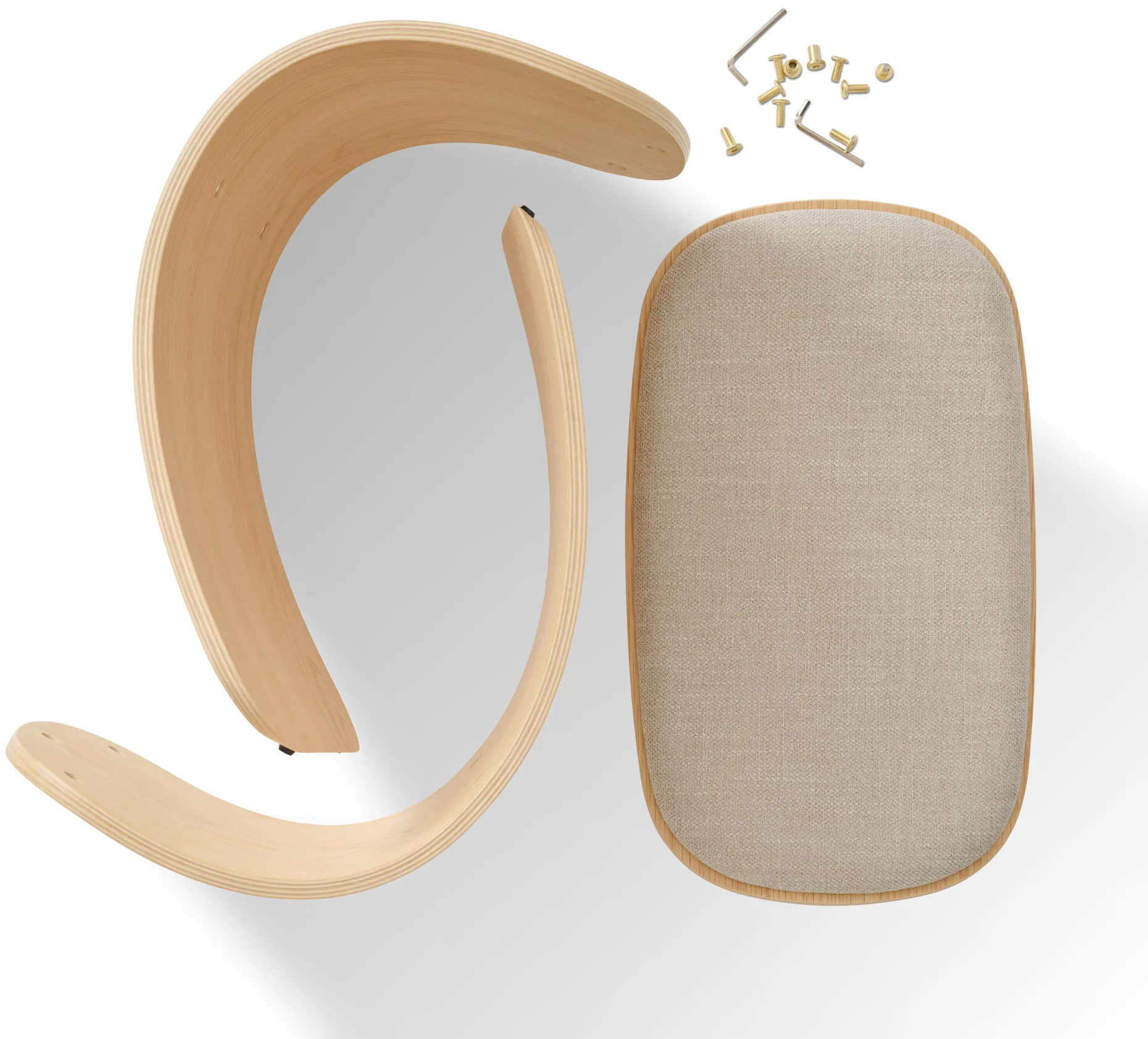 Luno pall 48x28x72 cm, Ek-beige textil Gejst