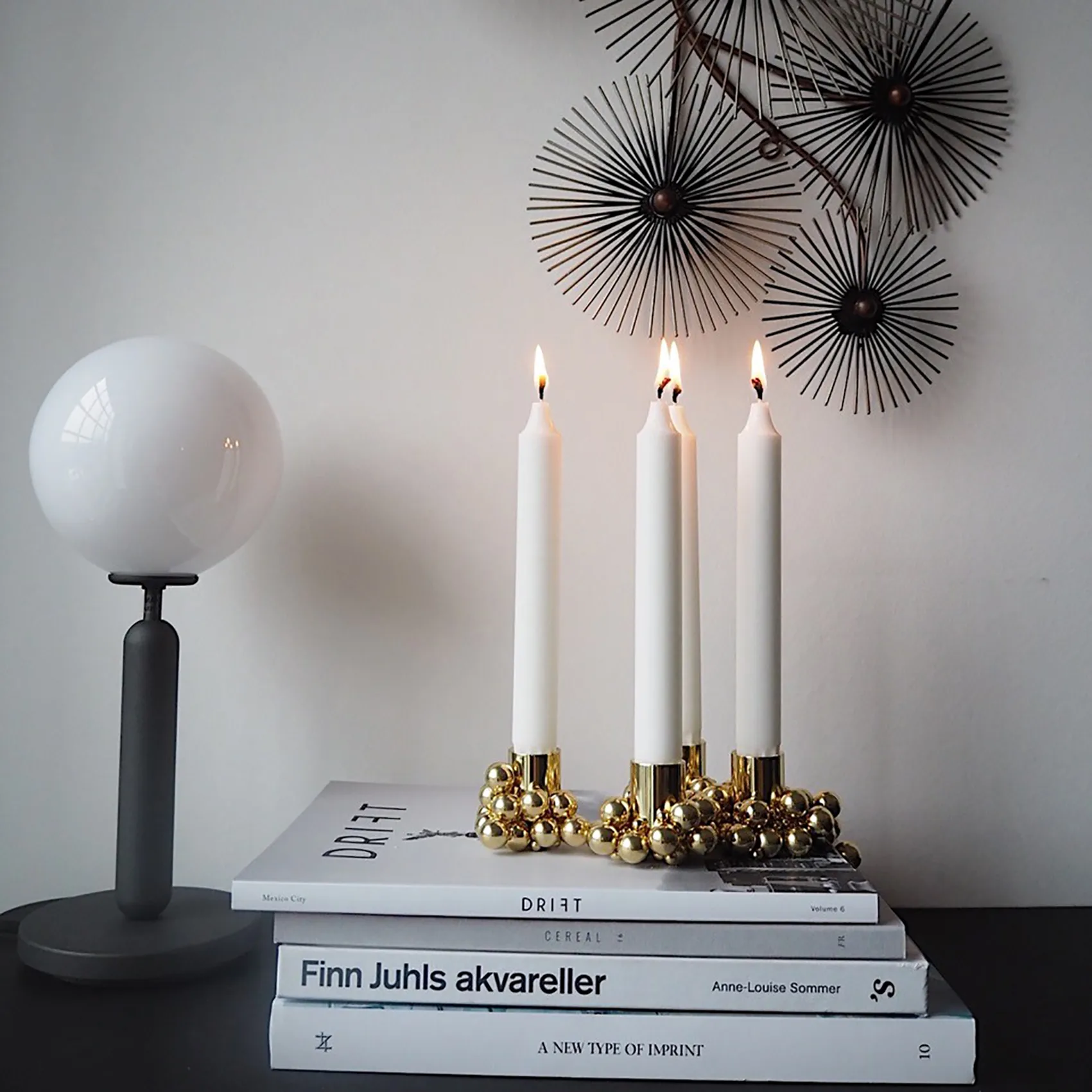 Molekyl ljusstake 4, Mässing Gejst