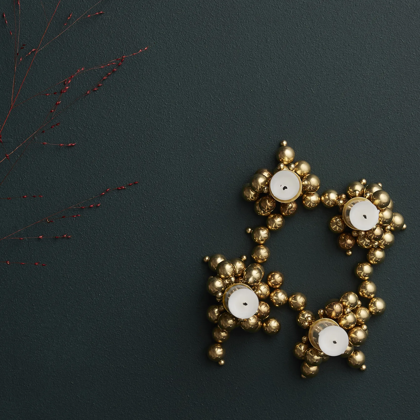 Molekyl ljusstake 4, Mässing Gejst