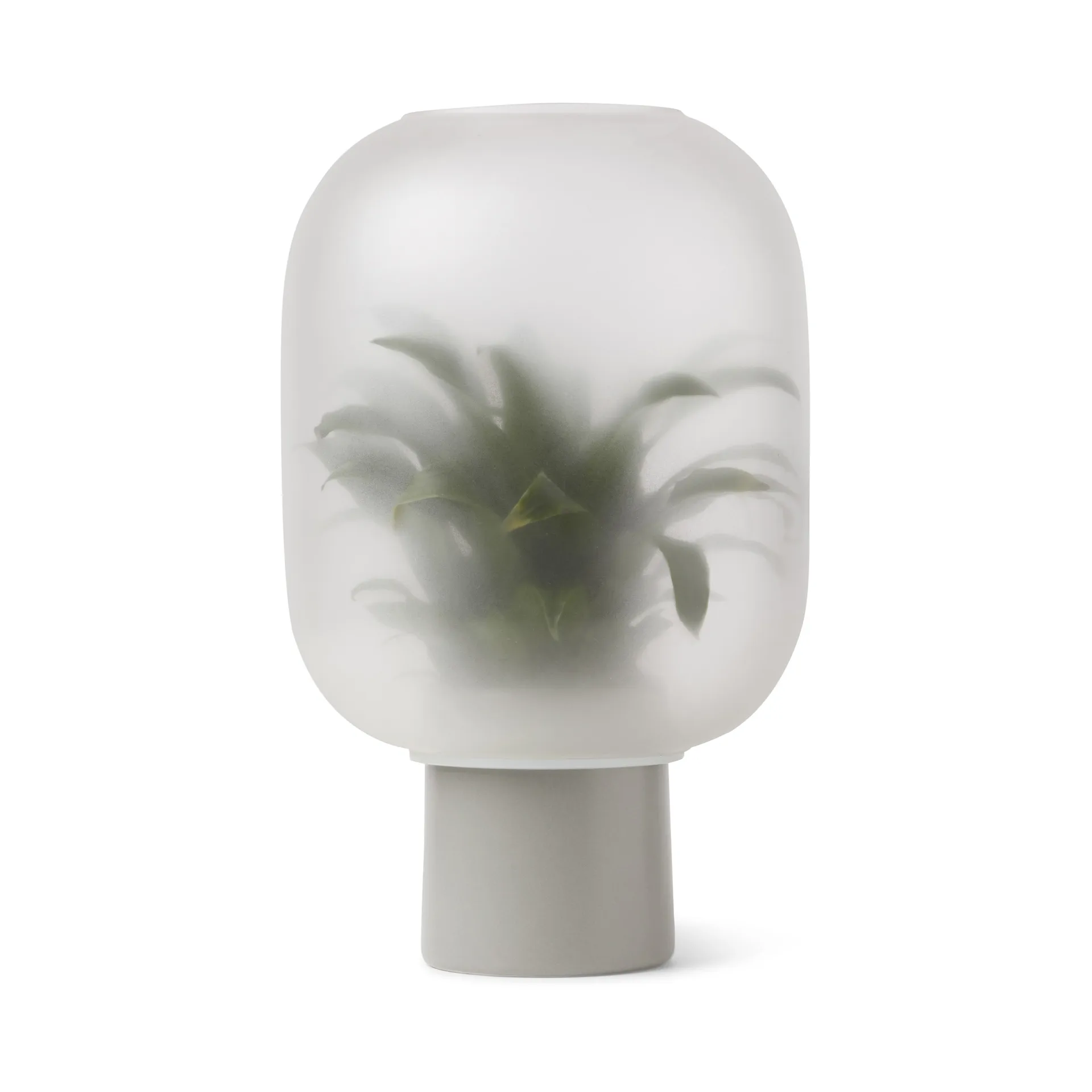 Nebl kruka med frostat glas stor Ø25 cm, Grå Gejst