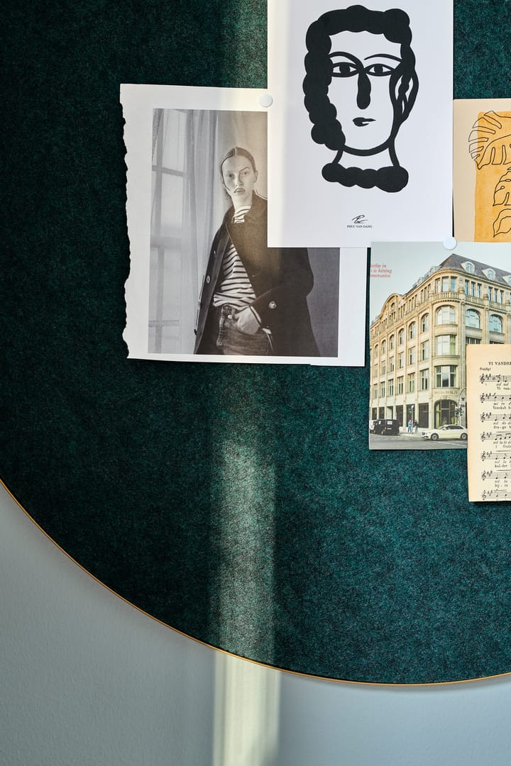 Retell pinboard anslagstavla Ø80 cm, Grön-mässing Gejst