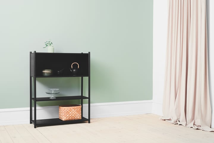 Sceene bookcase B, Svartbetsad ek Gejst