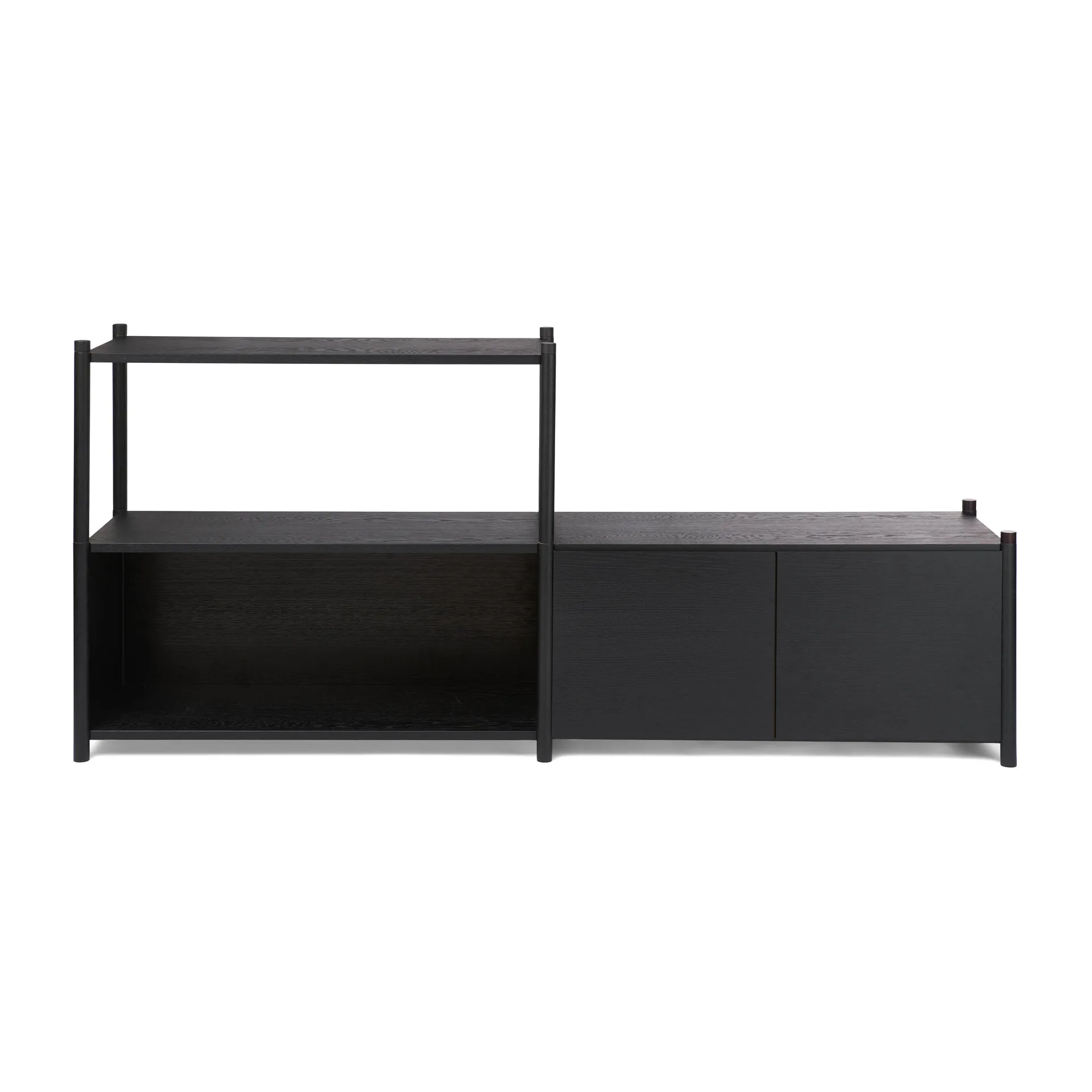 Sceene bookcase D, Svartbetsad ek Gejst