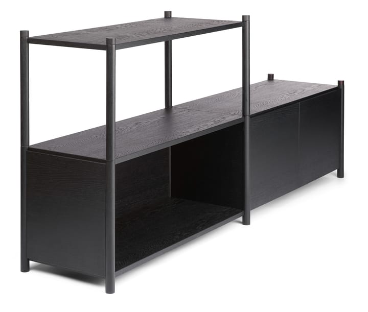 Sceene bookcase D, Svartbetsad ek Gejst