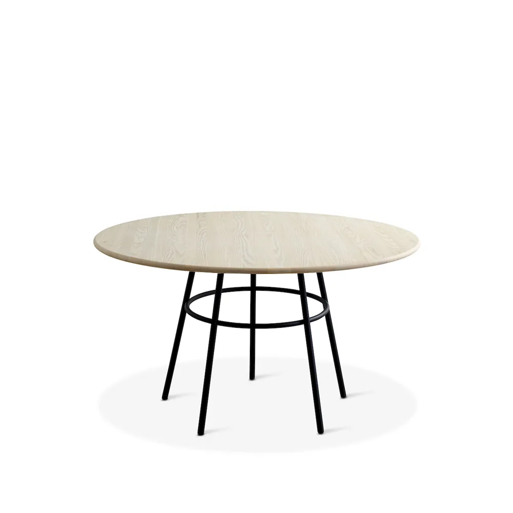 Gemla Bock matbord runt Vitoljad ask-Svart stativ | Skandinavisk Design | Matbord | Beige