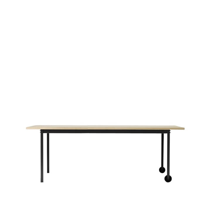 Stilla matbord - ask vitolja, svart stålstativ, 1st hjulpar - Gemla