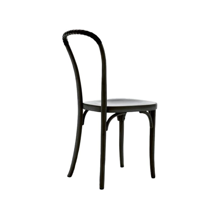 Vilda 2 stol lindad rygg läderklädd - läder svart lack bok, lindad rygg, svart - Gemla