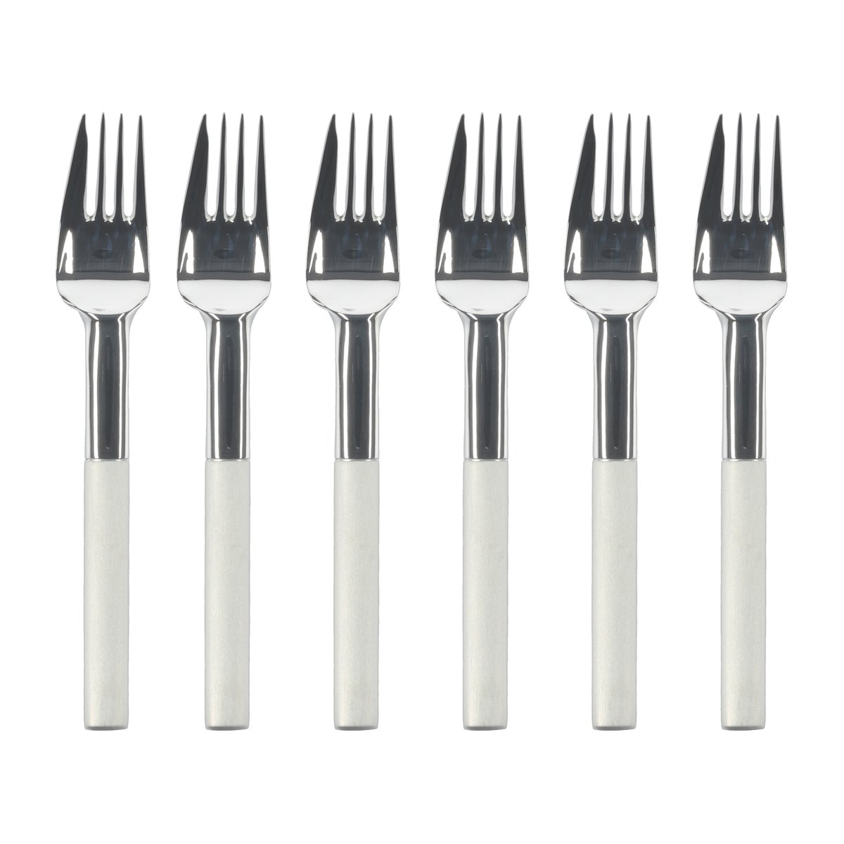 Gense Nobel tårtgaffel 6-pack Rostfritt stål | Skandinavisk Design | Dessertbestick | Silverfärgad