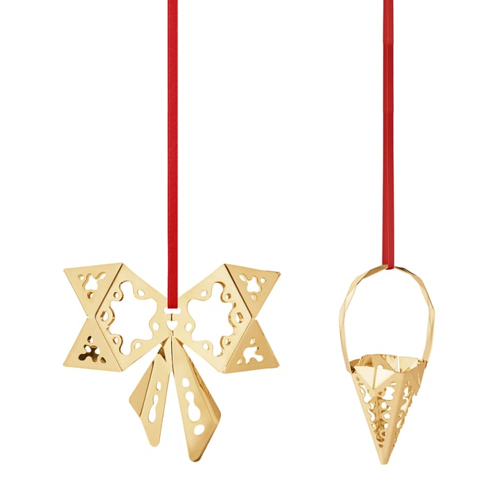2022 Bow & Cone julhänge 2-delar - guldpläterat - Georg Jensen