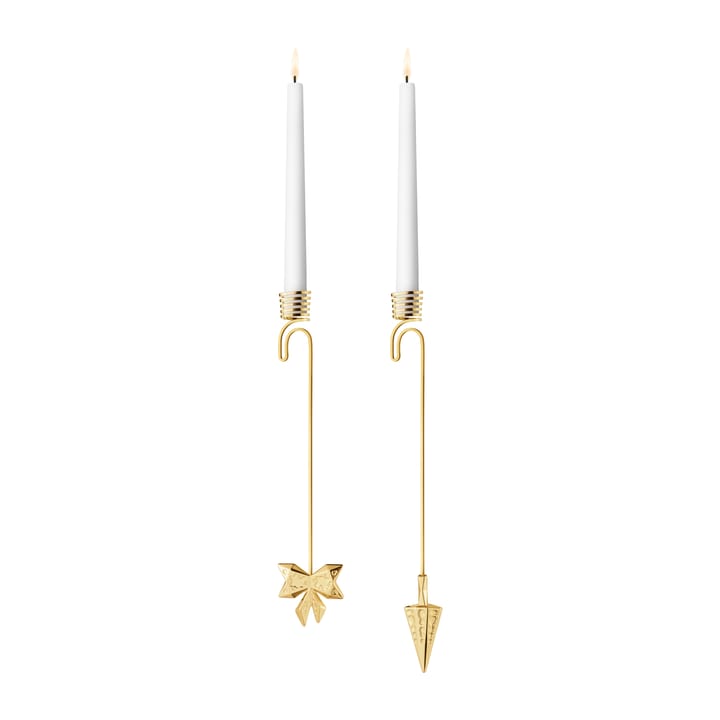 2022 Bow & Cone ljusstake hängande 2-delar - guldpläterat - Georg Jensen