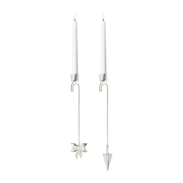 2022 Bow & Cone ljusstake hängande 2-delar - palladiumpläterat - Georg Jensen