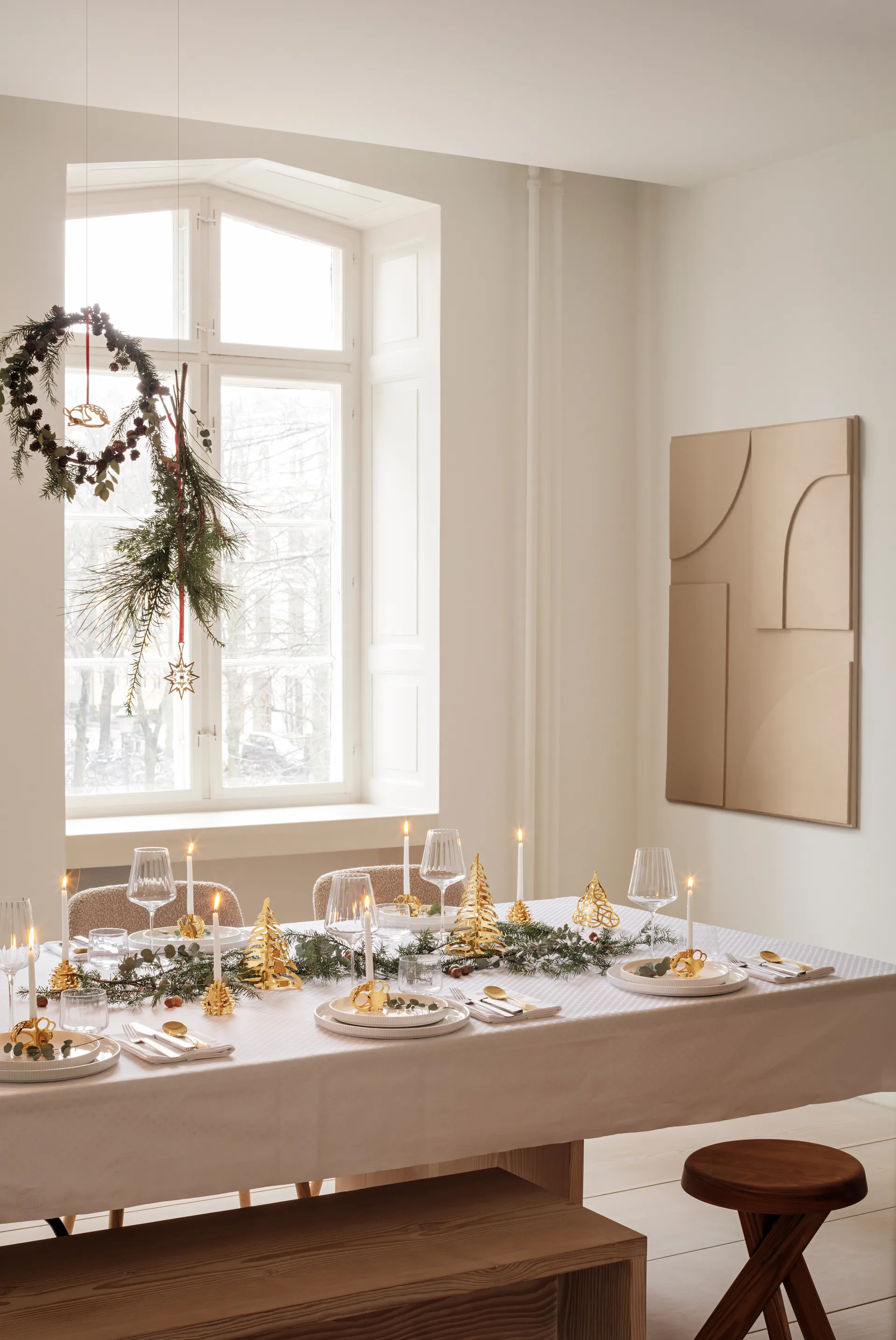 2023 års bordsgran guldpläterad 3 delar, Guldpläterat Georg Jensen