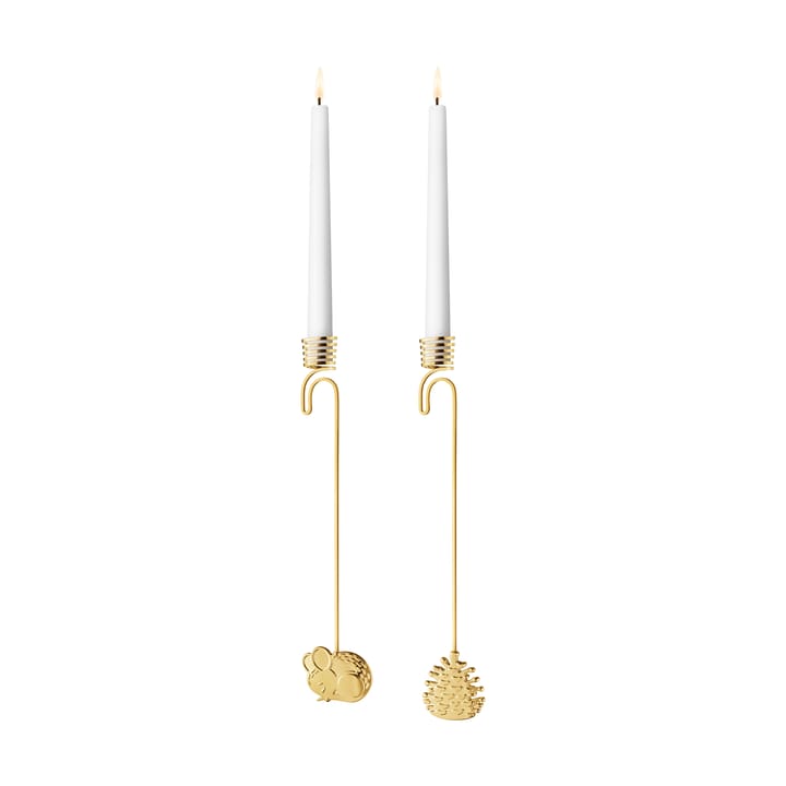 2023 års ljusstake hängande 2 delar, Guldpläterat Georg Jensen