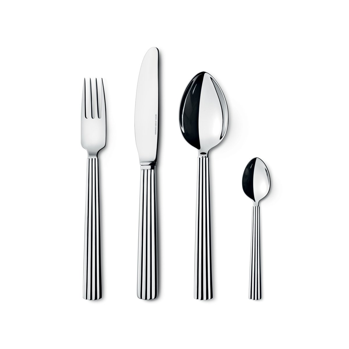 Georg Jensen Bernadotte bestickset 24 delar | Skandinavisk Design | Bestickset | Silverfärgad