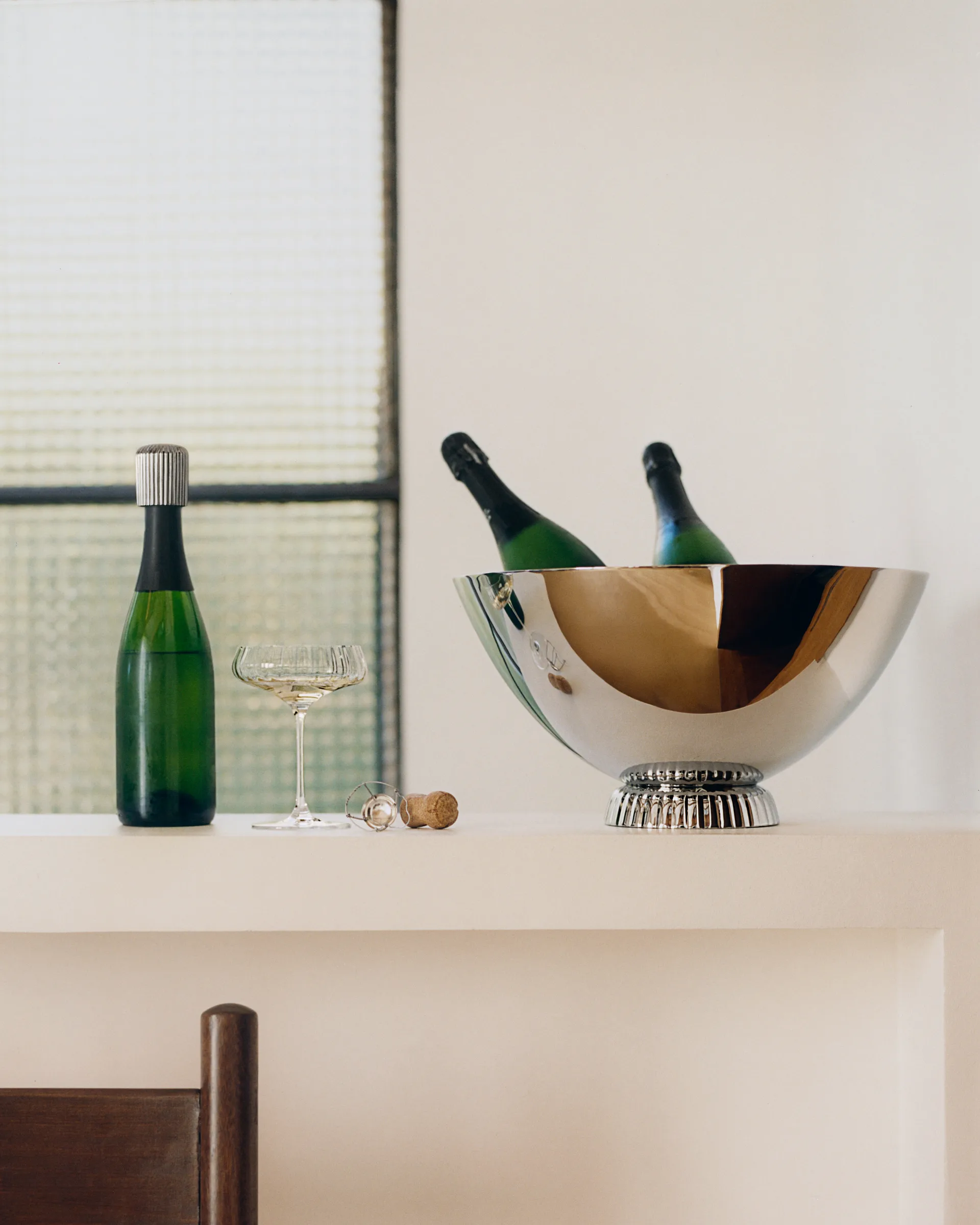 Bernadotte champagnekylare, Silver, Ø40 cm Georg Jensen