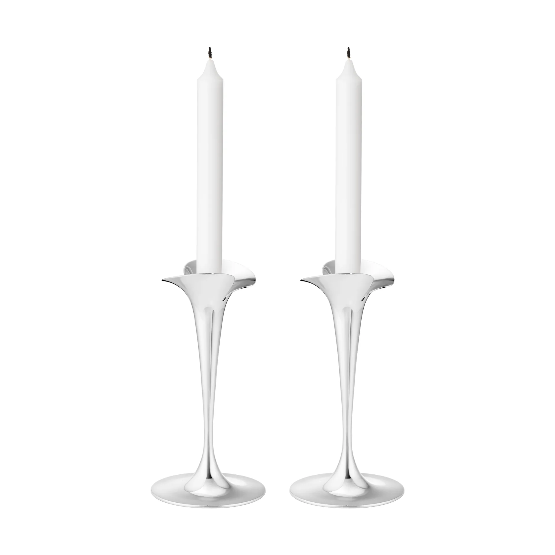 Bloom ljusstakar för kronljus, Rostfritt stål, små, 2-pack Georg Jensen