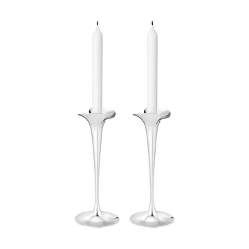 Bloom ljusstakar för kronljus - Rostfritt stål, stora, 2-pack - Georg Jensen
