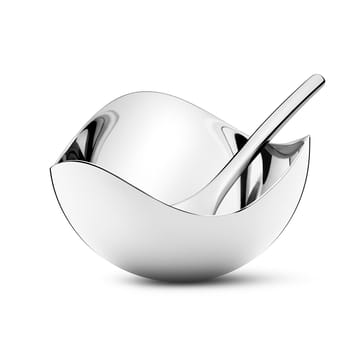 Bloom saltkar med sked - rostfritt stål - Georg Jensen