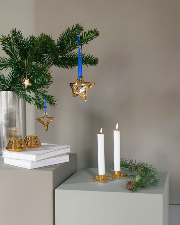 Classic christmas star ljusstake Ø9 cm 2-pack, Guld Georg Jensen