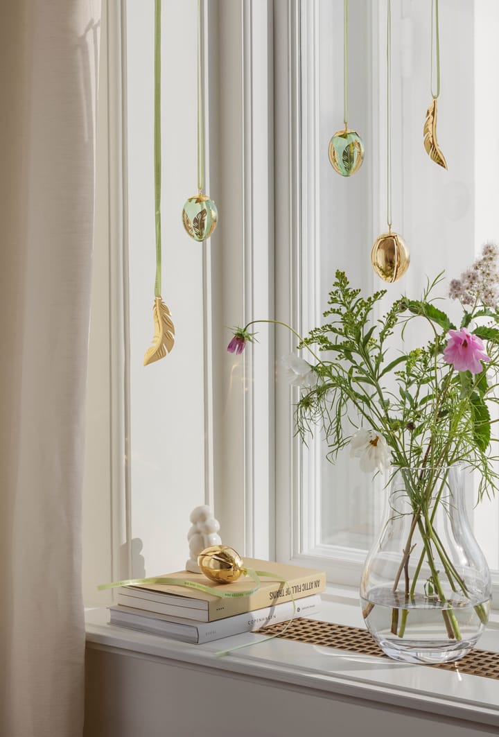 Georg Jensen påskfjäder hänge 2024, 18 K Guldpläterad Georg Jensen