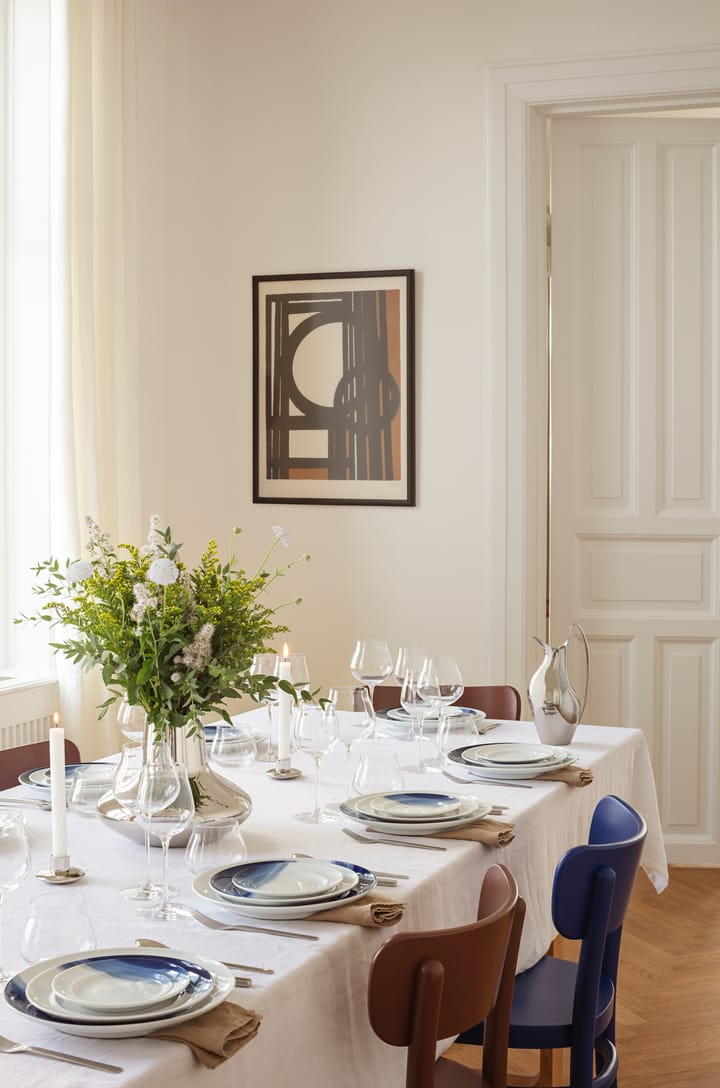 Koppel lunchtallrik dekor Ø22 cm, Vit-blå Georg Jensen