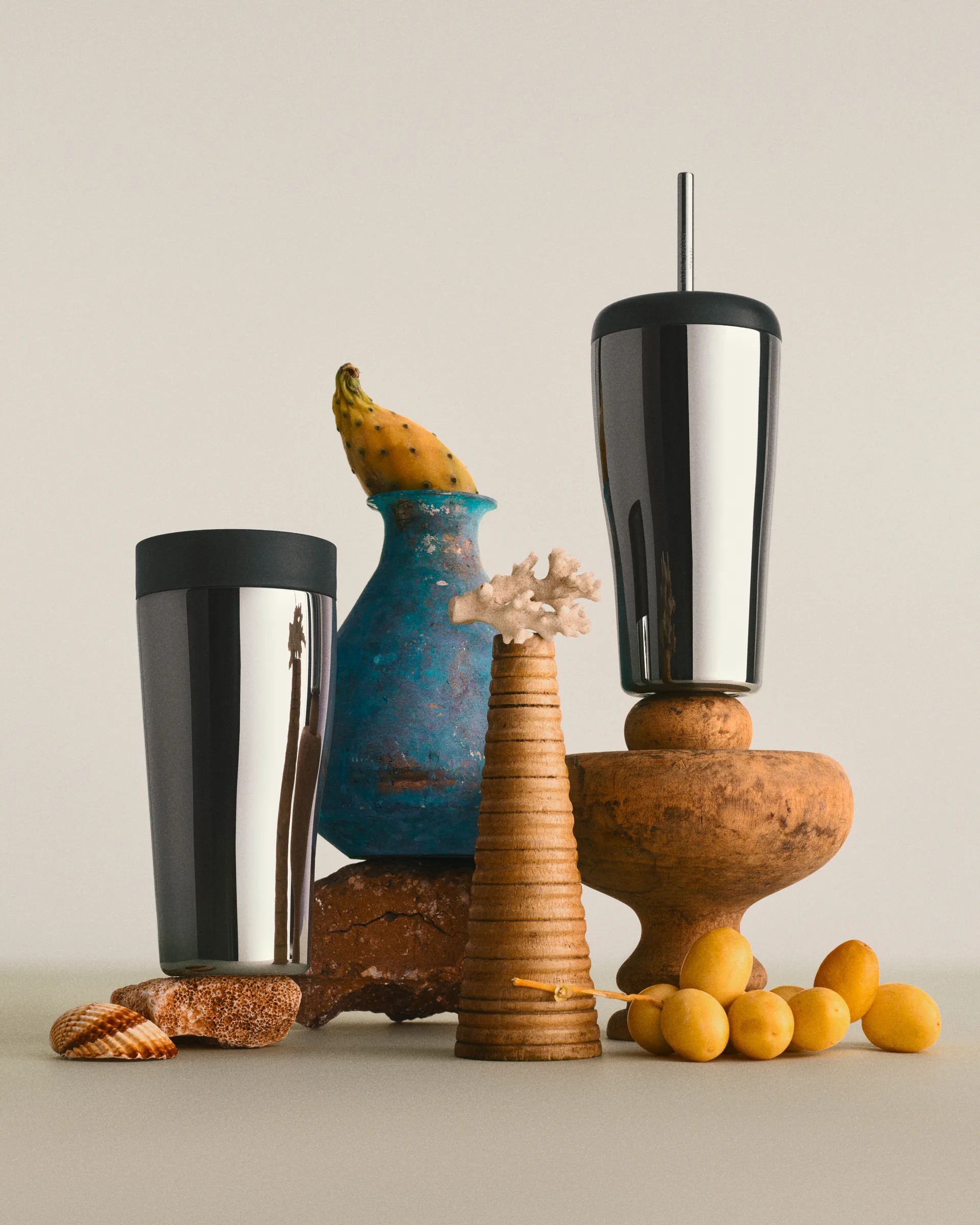 Sky termoskopp med sugrör 40 cl, Rostfritt stål Georg Jensen