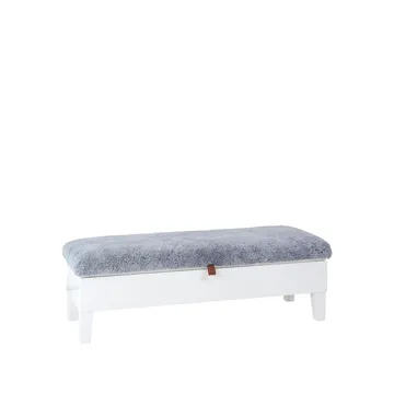 Enok 120 förvaringsbänk - fårskinn grafit-brun slejf - Givarps