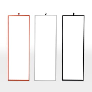Folke spegel 120x40 cm - Vitpigmenterad ask-Svart läder - Givarps