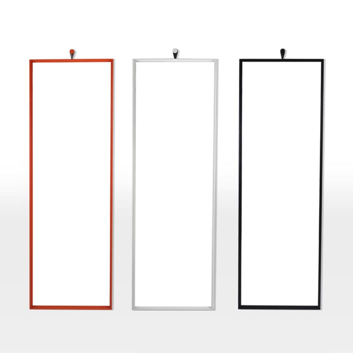 Folke spegel 120x40 cm, Vitpigmenterad ask-Svart läder Givarps