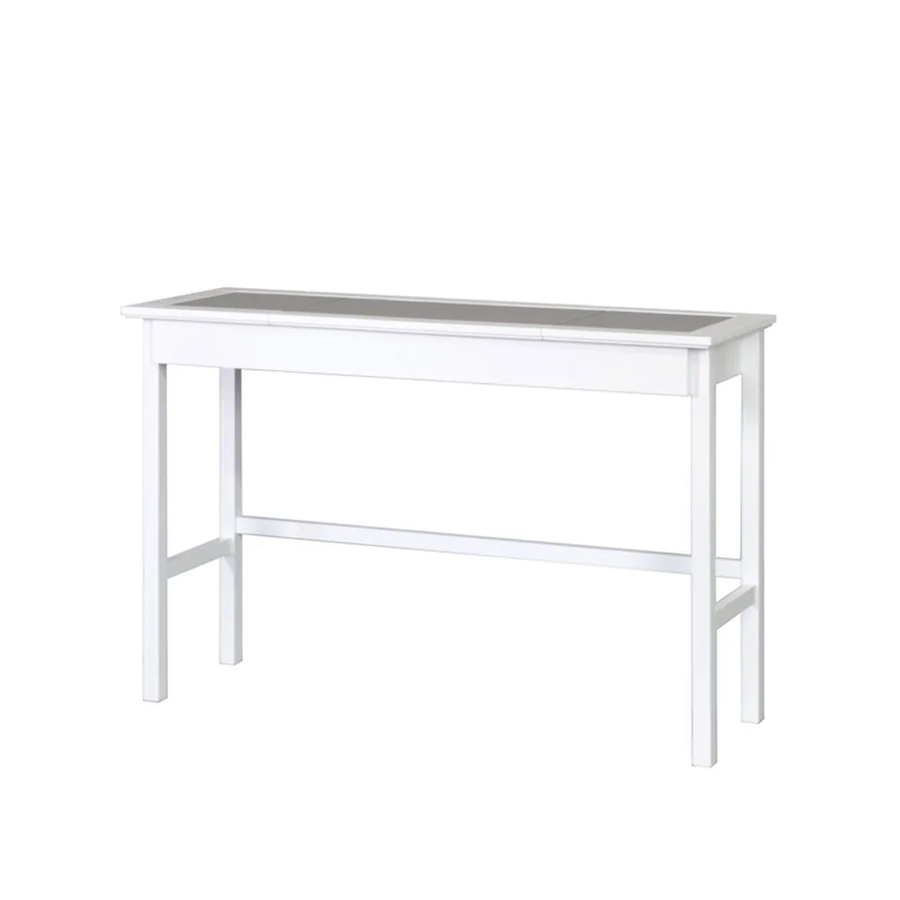 Olof skrivbord läder, Elmosoft grå-kritvit Givarps